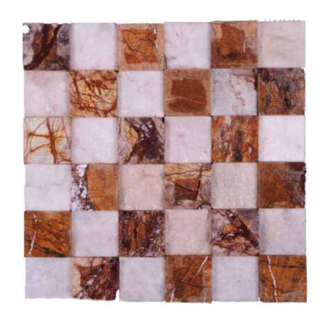 Natural Elevation Stone Mural | Teak Split Mix Mosaic Tile Design 3D Pattern