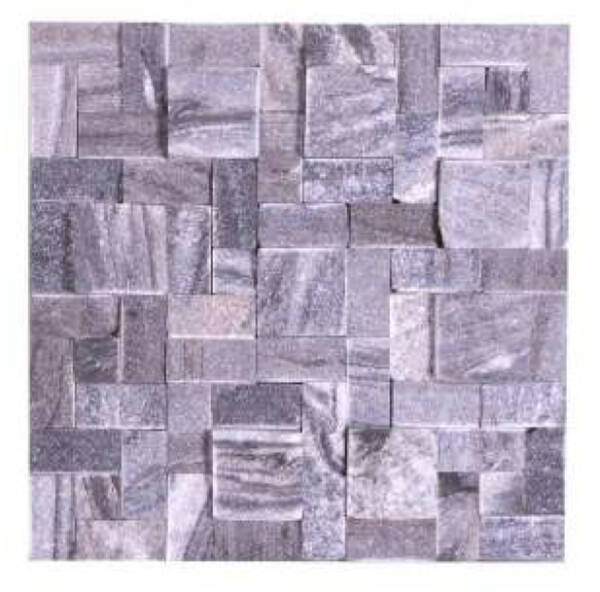 Natural Elevation Stone Mural | Polished Kandla Grey design | 3D Pattern